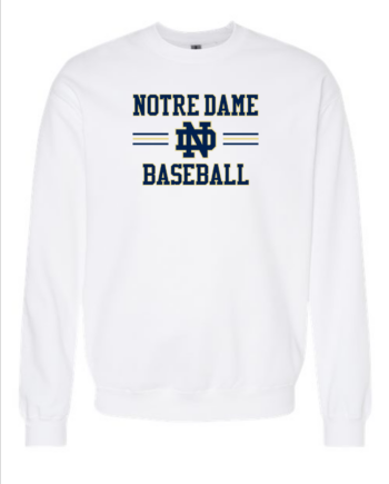 ND BASEBALL STRIPES UNISEX CREWNECK SWEATSHIRT